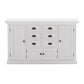 NovaSolo Halifax 57" x 87" White Mahogany Wood Kitchen Hutch Cabinet With Drawers And Glass Doors