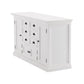 NovaSolo Halifax 57" x 87" White Mahogany Wood Kitchen Hutch Cabinet With Drawers And Glass Doors
