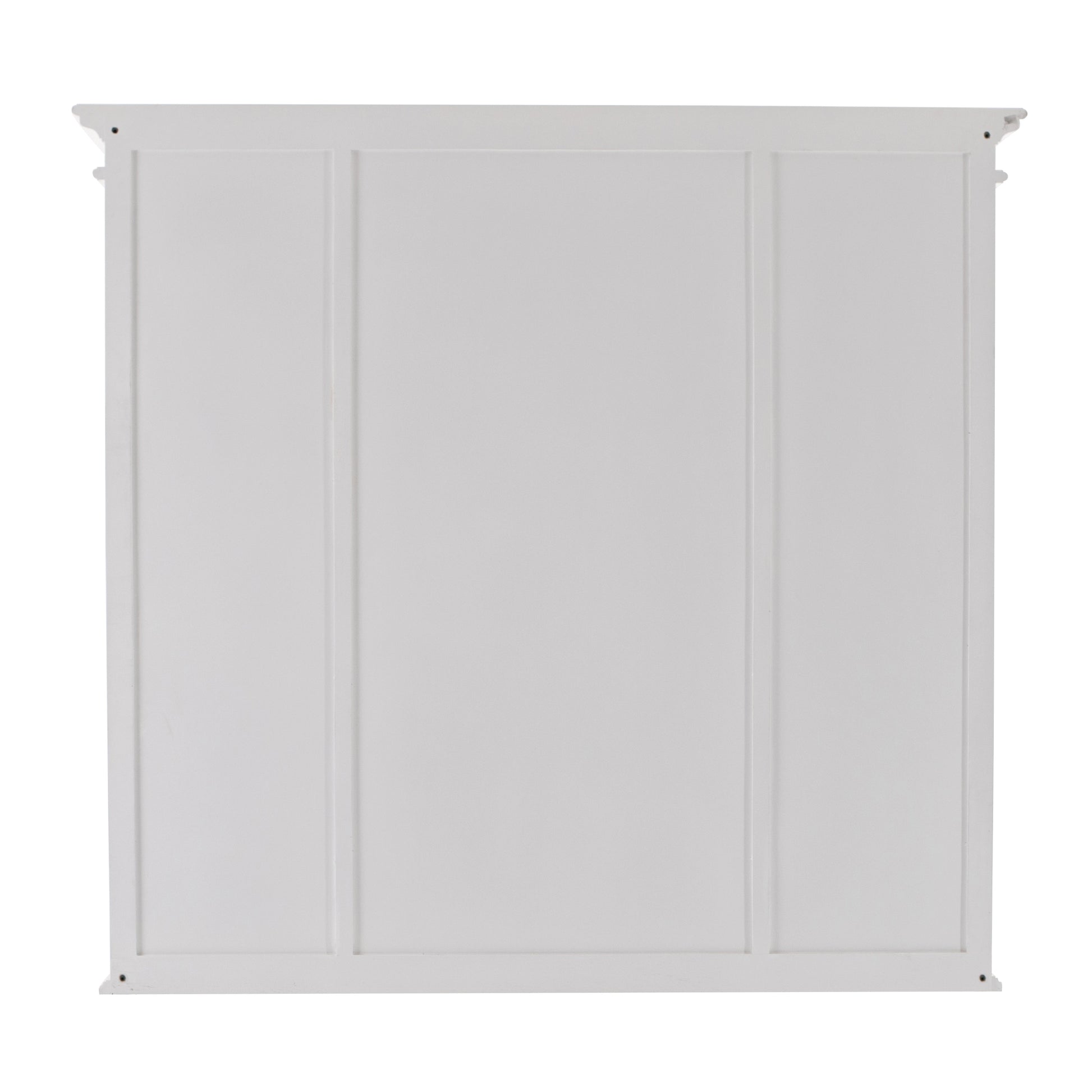 NovaSolo Halifax 57" x 87" White Mahogany Wood Kitchen Hutch Cabinet With Drawers And Glass Doors