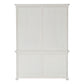 NovaSolo Halifax 63" Classic White Mahogany Bookcase Hutch Cabinet With 4 Doors & 8 Shelves