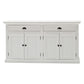 NovaSolo Halifax 63" Classic White Mahogany Bookcase Hutch Cabinet With 4 Doors & 8 Shelves