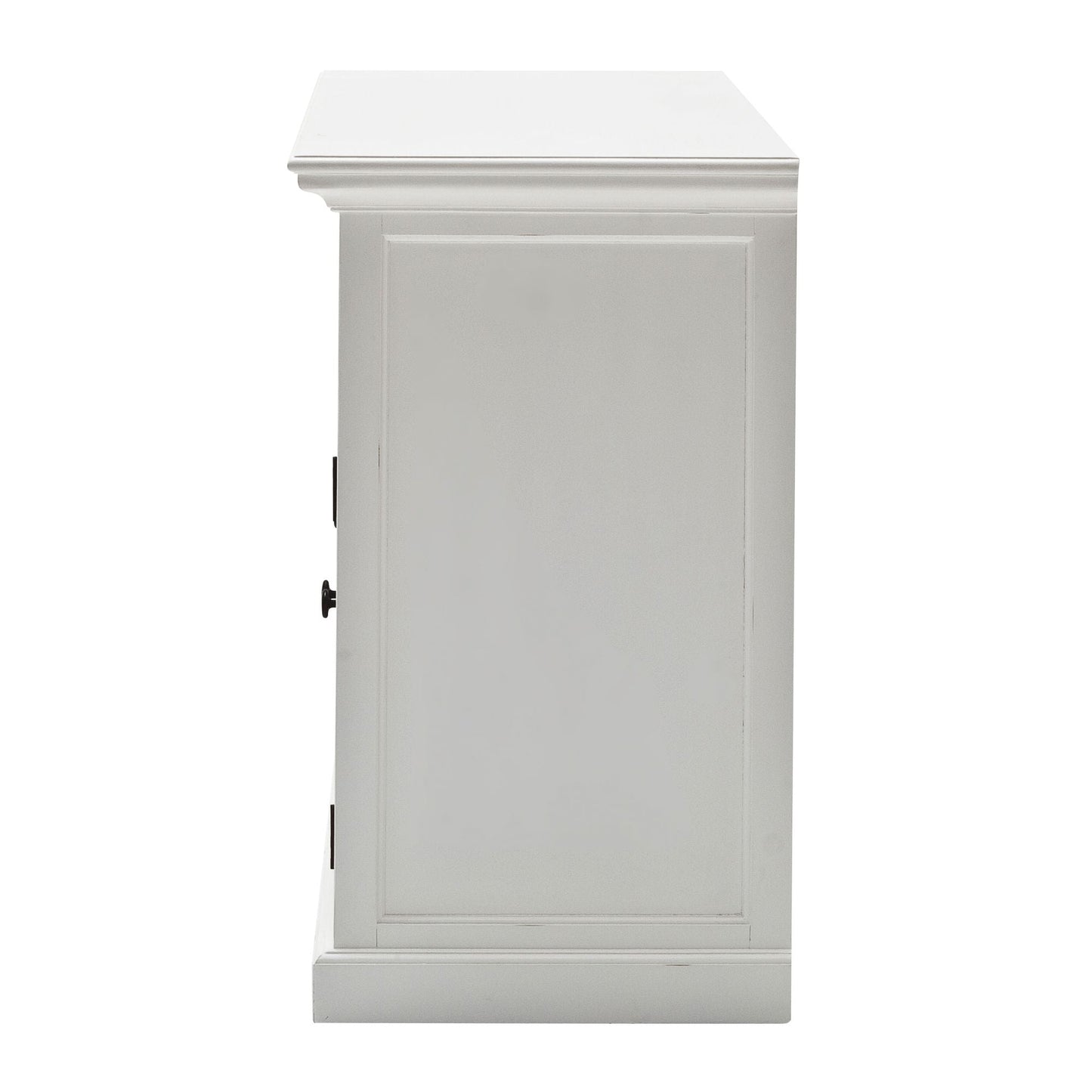 NovaSolo Halifax 63" Classic White Mahogany Bookcase Hutch Cabinet With 4 Doors & 8 Shelves