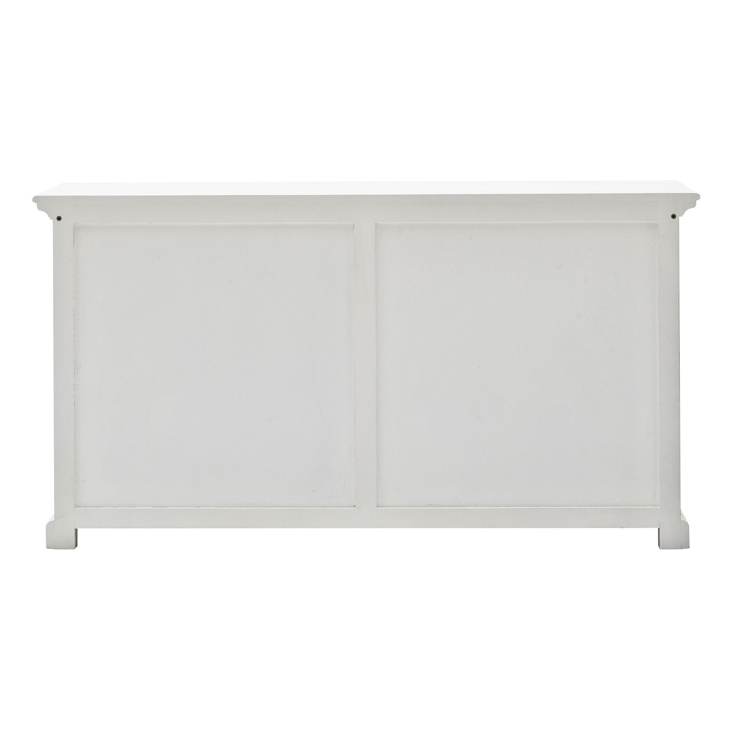 NovaSolo Halifax 63" Classic White Mahogany Bookcase Hutch Cabinet With 4 Doors & 8 Shelves