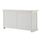 NovaSolo Halifax 63" Classic White Mahogany Bookcase Hutch Cabinet With 4 Doors & 8 Shelves