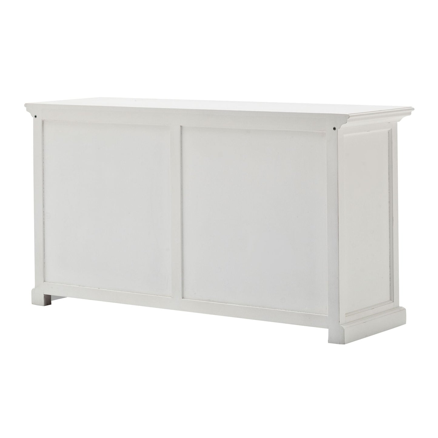 NovaSolo Halifax 63" Classic White Mahogany Bookcase Hutch Cabinet With 4 Doors & 8 Shelves