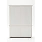 NovaSolo Halifax 63" Classic White Mahogany Bookcase Hutch Cabinet With 4 Doors & 8 Shelves