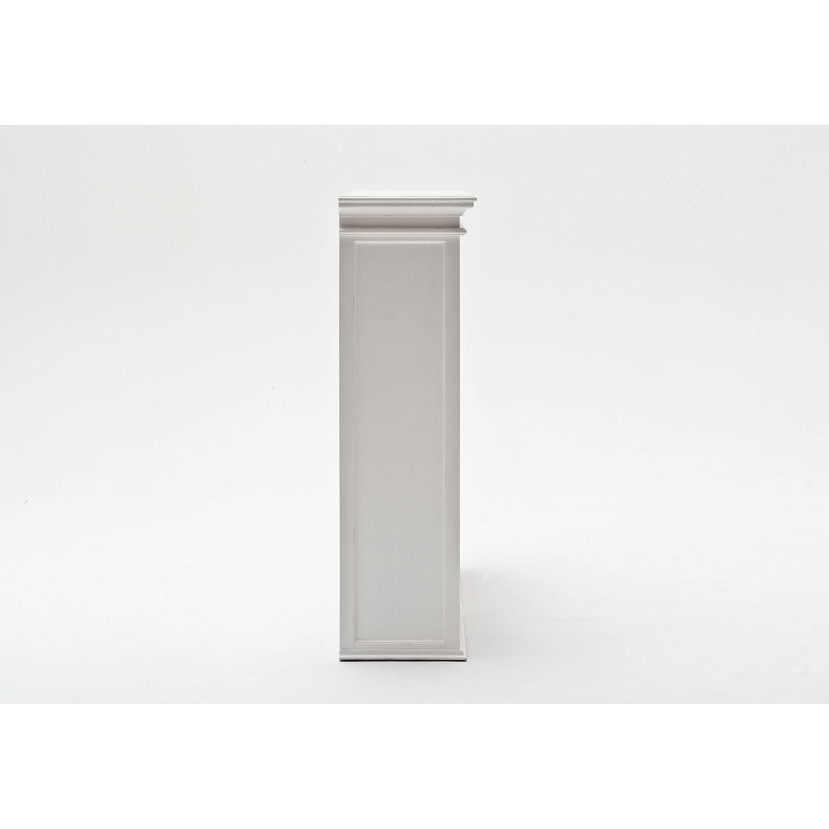NovaSolo Halifax 63" Classic White Mahogany Bookcase Hutch Cabinet With 4 Doors & 8 Shelves