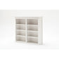 NovaSolo Halifax 63" Classic White Mahogany Bookcase Hutch Cabinet With 4 Doors & 8 Shelves