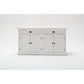 NovaSolo Halifax 63" Classic White Mahogany Bookcase Hutch Cabinet With 4 Doors & 8 Shelves