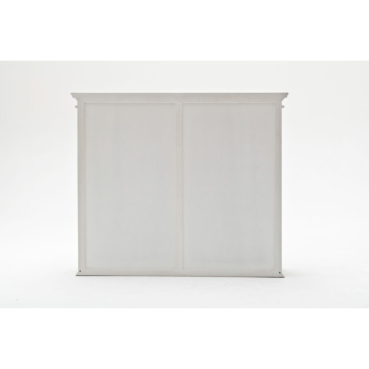 NovaSolo Halifax 63" Classic White Mahogany Bookcase Hutch Cabinet With 4 Doors & 8 Shelves