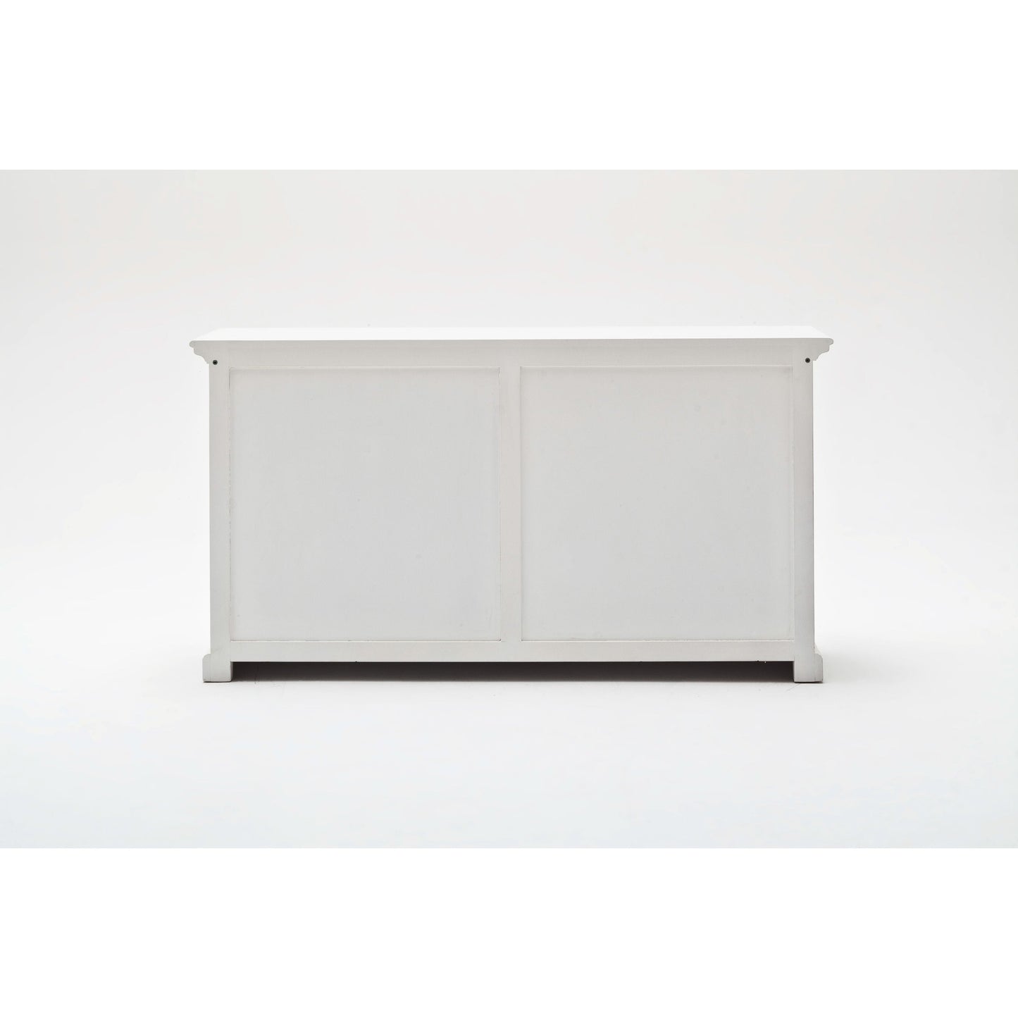 NovaSolo Halifax 63" Classic White Mahogany Bookcase Hutch Cabinet With 4 Doors & 8 Shelves