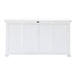 NovaSolo Halifax 63" Classic White Mahogany Buffet With 4 Drawers & 4 Rattan Baskets