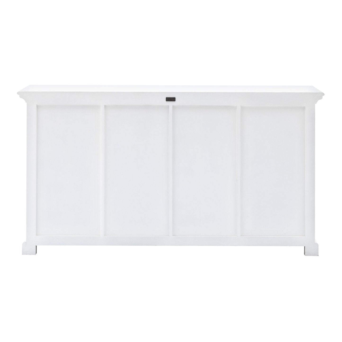 NovaSolo Halifax 63" Classic White Mahogany Buffet With 4 Drawers & 4 Rattan Baskets