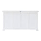 NovaSolo Halifax 63" Classic White Mahogany Buffet With 4 Drawers & 4 Rattan Baskets