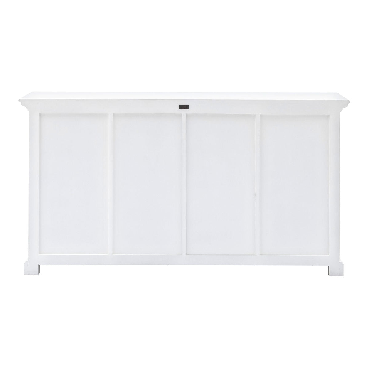NovaSolo Halifax 63" Classic White Mahogany Buffet With 4 Drawers & 4 Rattan Baskets