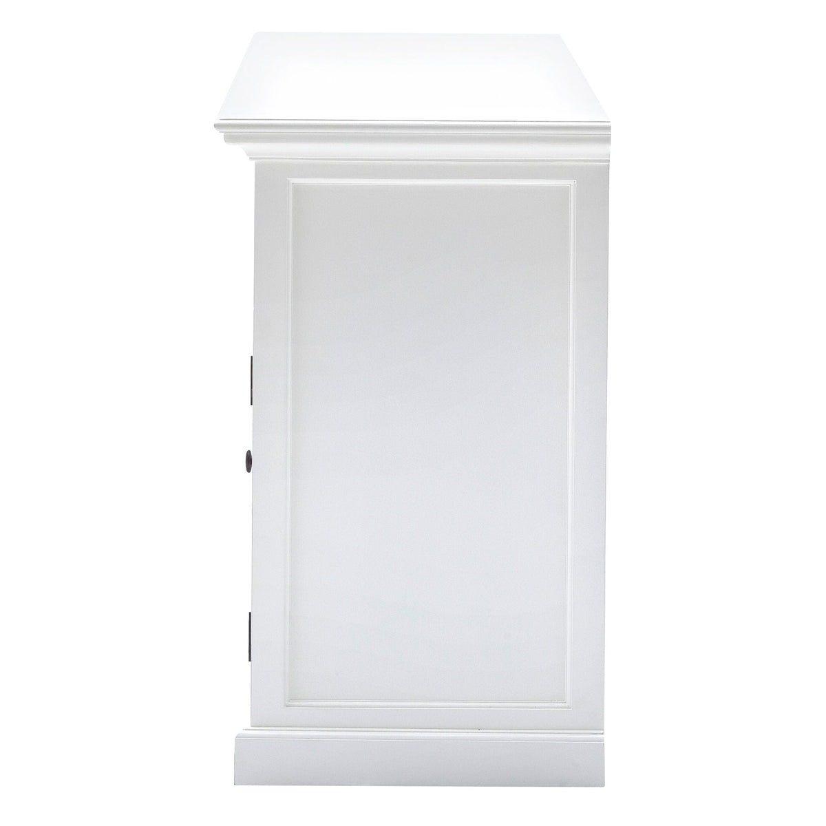 NovaSolo Halifax 63" Classic White Mahogany Buffet With 4 Drawers & 4 Rattan Baskets