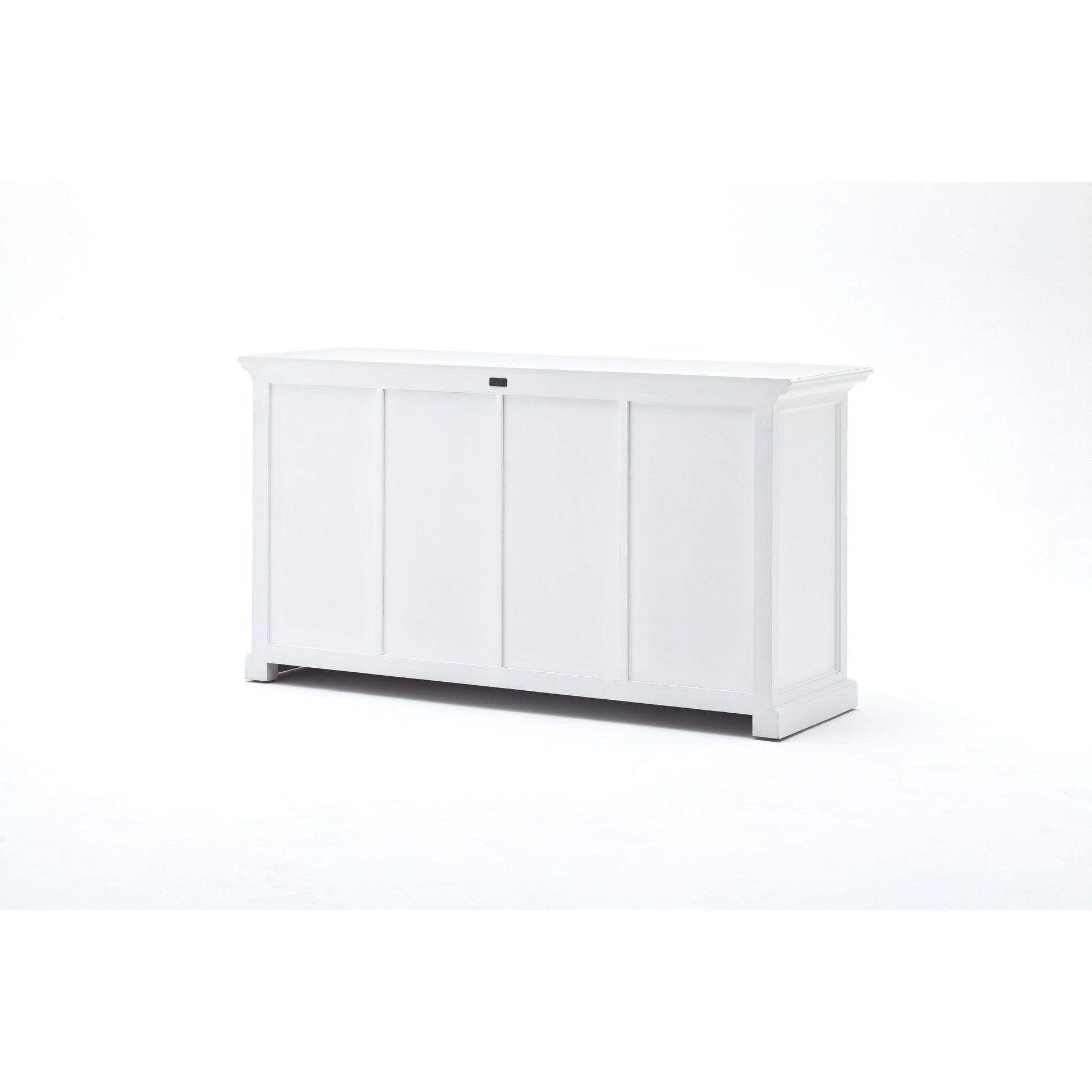 NovaSolo Halifax 63" Classic White Mahogany Buffet With 4 Drawers & 4 Rattan Baskets