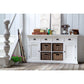 NovaSolo Halifax 63" Classic White Mahogany Buffet With 4 Drawers & 4 Rattan Baskets