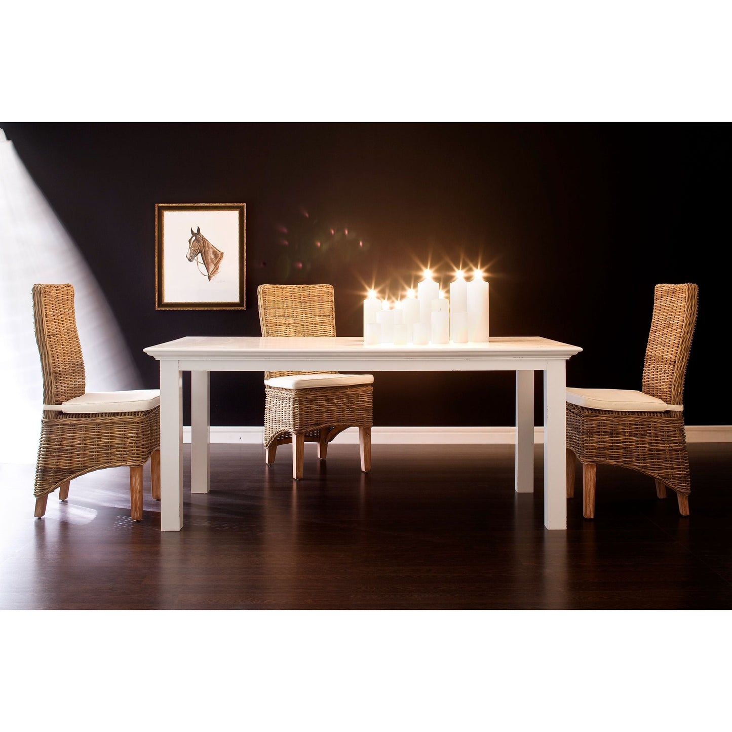 NovaSolo Halifax 63" x 35" Classic White Mahogany Small Dining Table