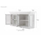 NovaSolo Halifax 64" Classic White Mahogany Buffet With 4 Glass Doors