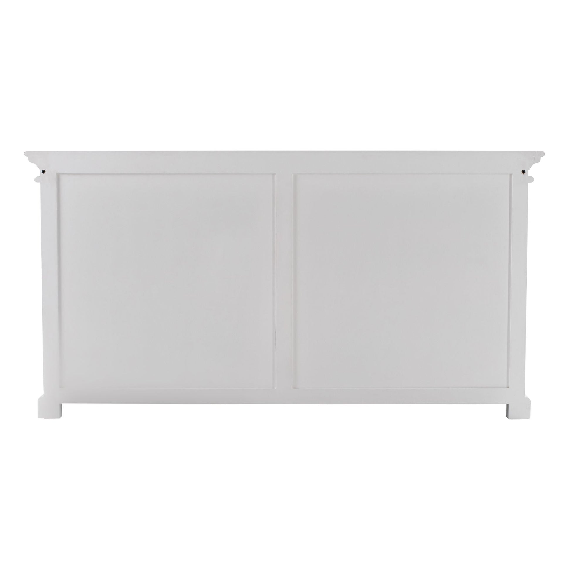 NovaSolo Halifax 64" Classic White Mahogany Buffet With 4 Glass Doors