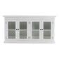 NovaSolo Halifax 64" Classic White Mahogany Buffet With 4 Glass Doors