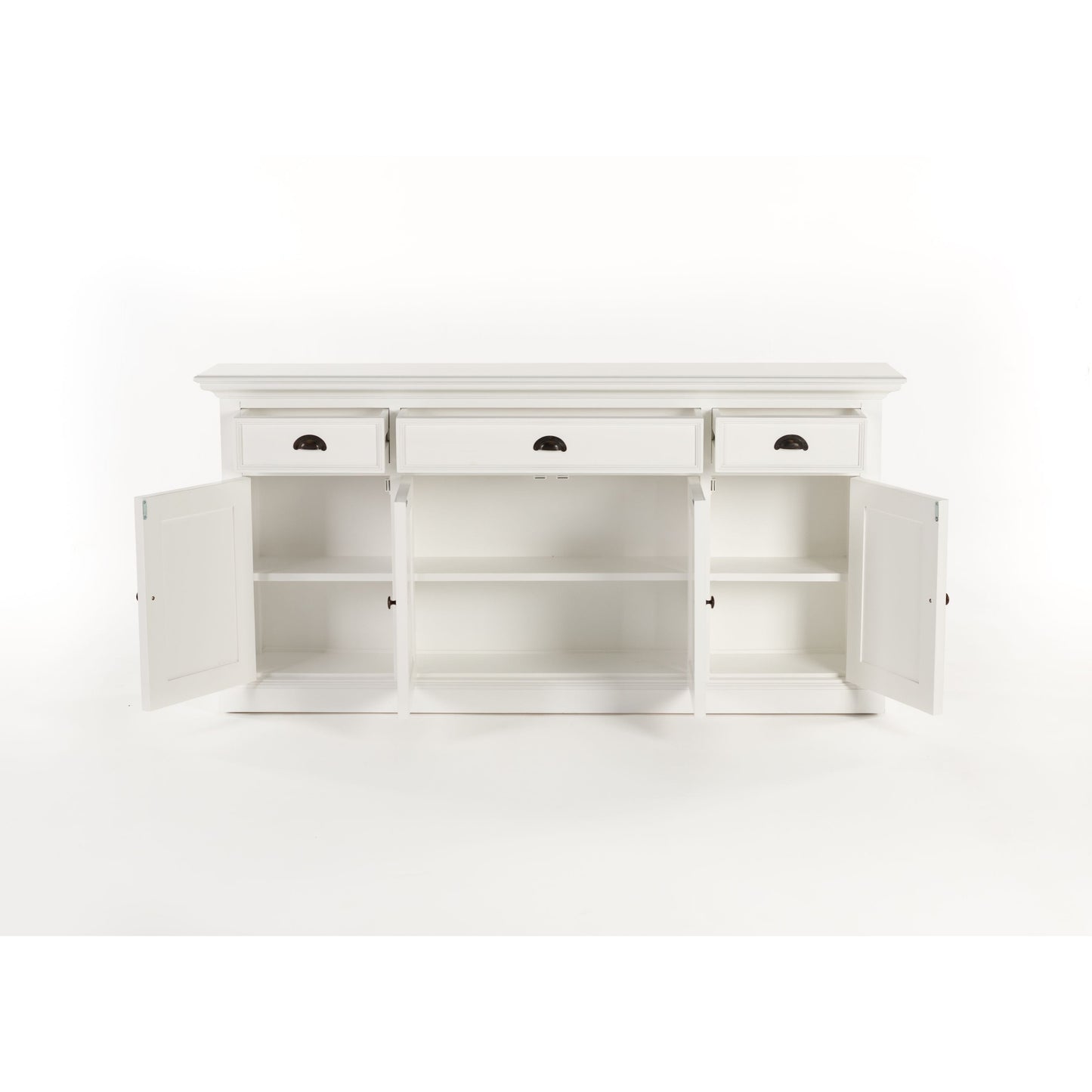 NovaSolo Halifax 65" Classic White Mahogany Buffet With 4 Doors & 3 Drawers