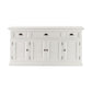 NovaSolo Halifax 65" Classic White Mahogany Buffet With 4 Doors & 3 Drawers