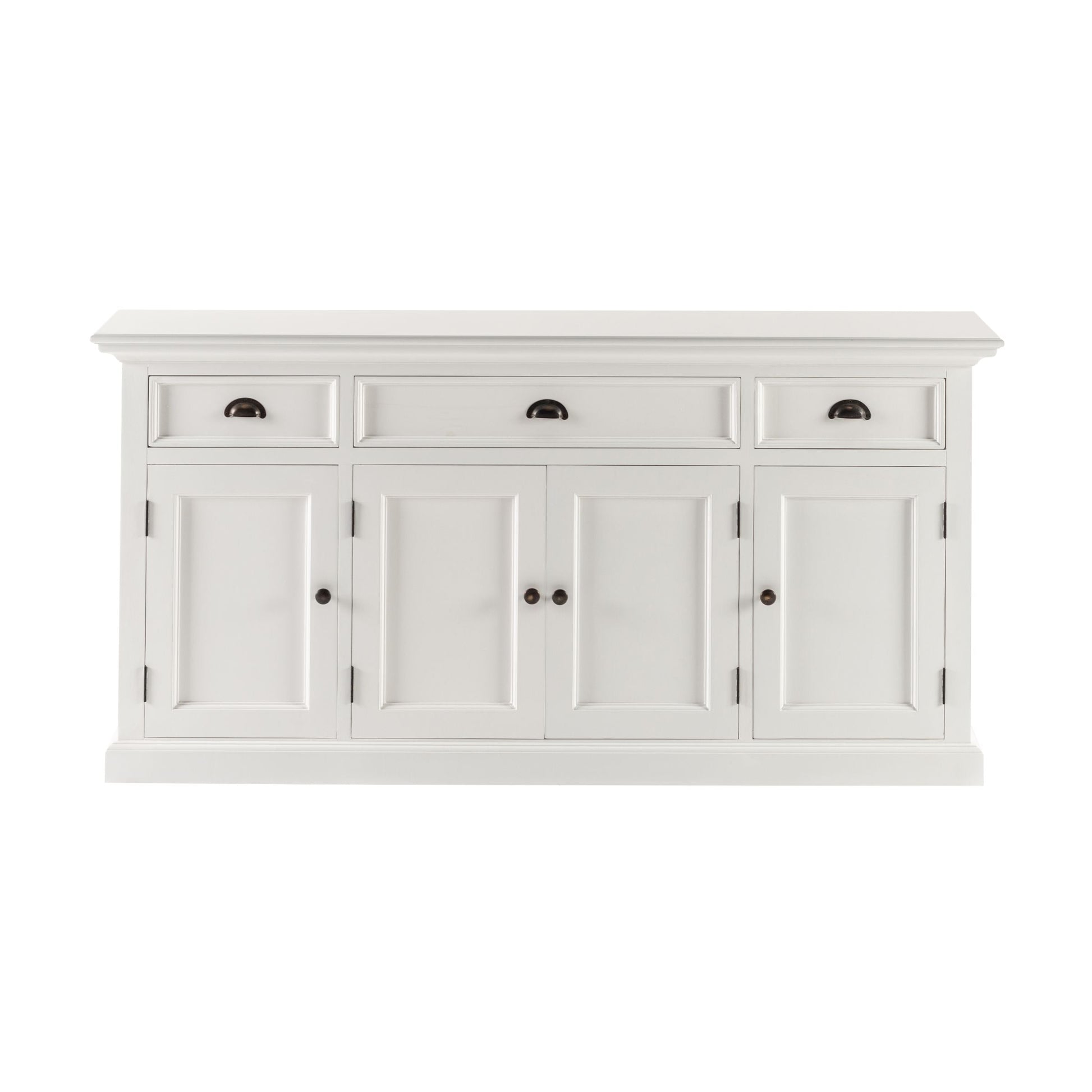 NovaSolo Halifax 65" Classic White Mahogany Buffet With 4 Doors & 3 Drawers