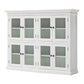 NovaSolo Halifax 65" Classic White Mahogany Display Cabinet With 8 Glass Doors