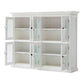 NovaSolo Halifax 65" Classic White Mahogany Display Cabinet With 8 Glass Doors