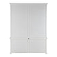 NovaSolo Halifax 65" Classic White Mahogany Double-Bay Hutch Cabinet With 4 Doors & 10 Shelves