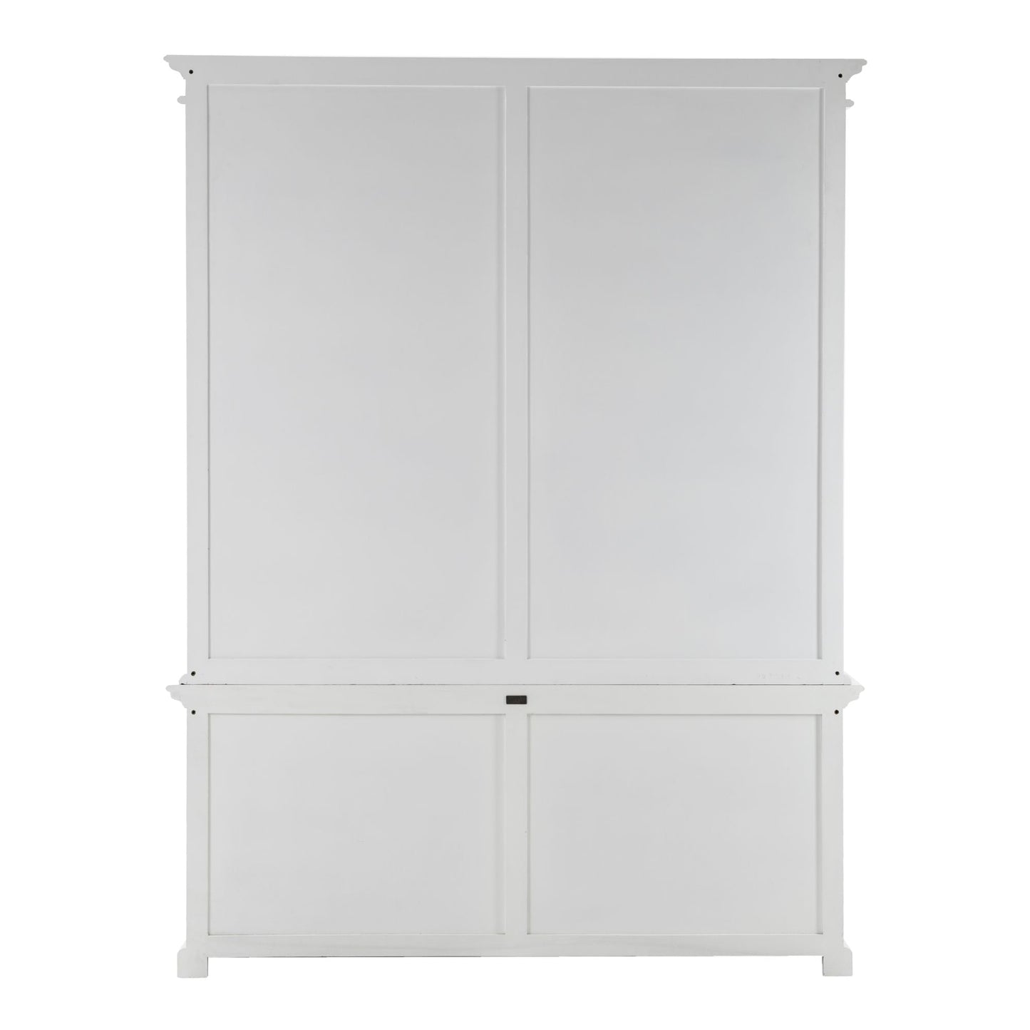 NovaSolo Halifax 65" Classic White Mahogany Double-Bay Hutch Cabinet With 4 Doors & 10 Shelves