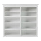 NovaSolo Halifax 65" Classic White Mahogany Double-Bay Hutch Cabinet With 4 Doors & 10 Shelves