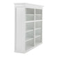 NovaSolo Halifax 65" Classic White Mahogany Double-Bay Hutch Cabinet With 4 Doors & 10 Shelves