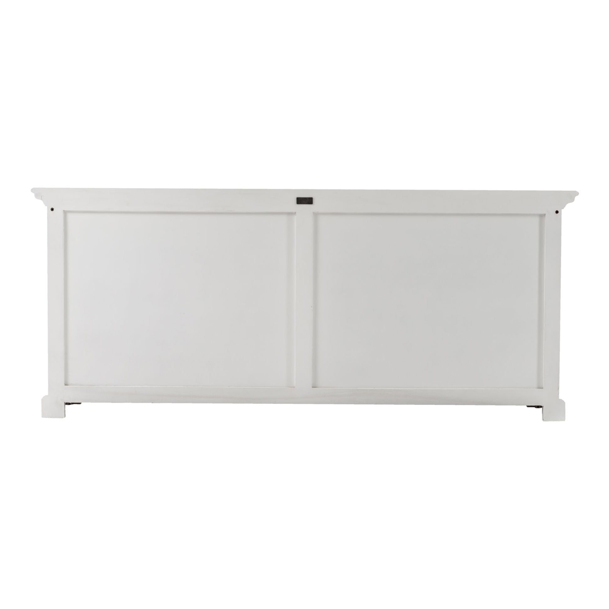 NovaSolo Halifax 65" Classic White Mahogany Double-Bay Hutch Cabinet With 4 Doors & 10 Shelves