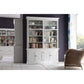 NovaSolo Halifax 65" Classic White Mahogany Double-Bay Hutch Cabinet With 4 Doors & 10 Shelves