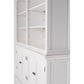 NovaSolo Halifax 65" Classic White Mahogany Double-Bay Hutch Cabinet With 4 Doors & 10 Shelves