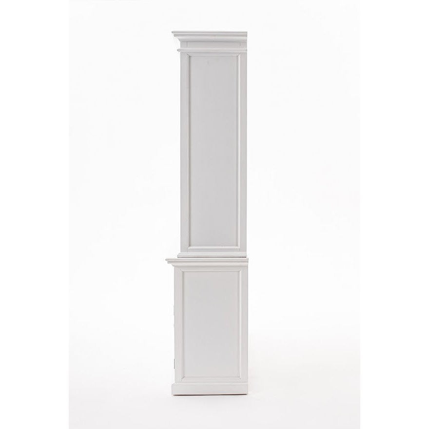 NovaSolo Halifax 71" Classic White Kitchen Hutch Cabinet With 5 Doors & 3 Drawers