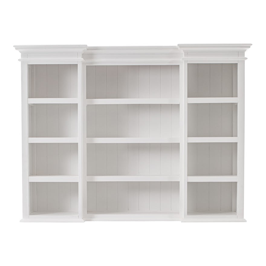 NovaSolo Halifax 71" Classic White Kitchen Hutch Cabinet With 5 Doors & 3 Drawers