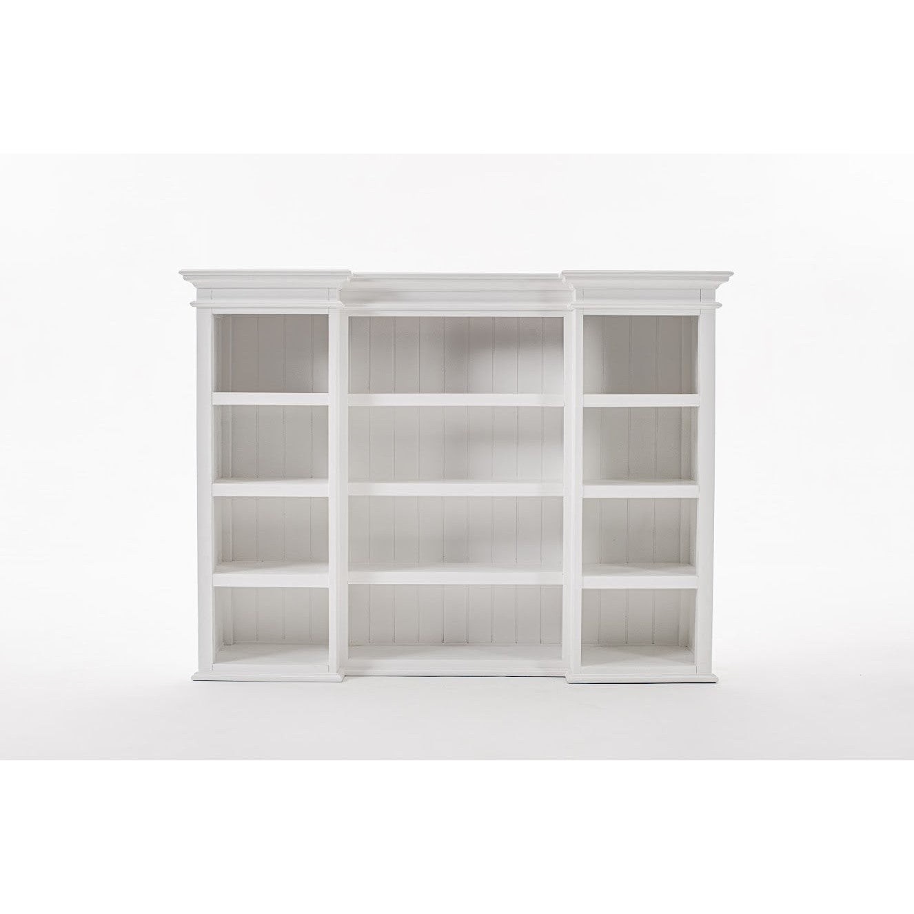 NovaSolo Halifax 71" Classic White Kitchen Hutch Cabinet With 5 Doors & 3 Drawers