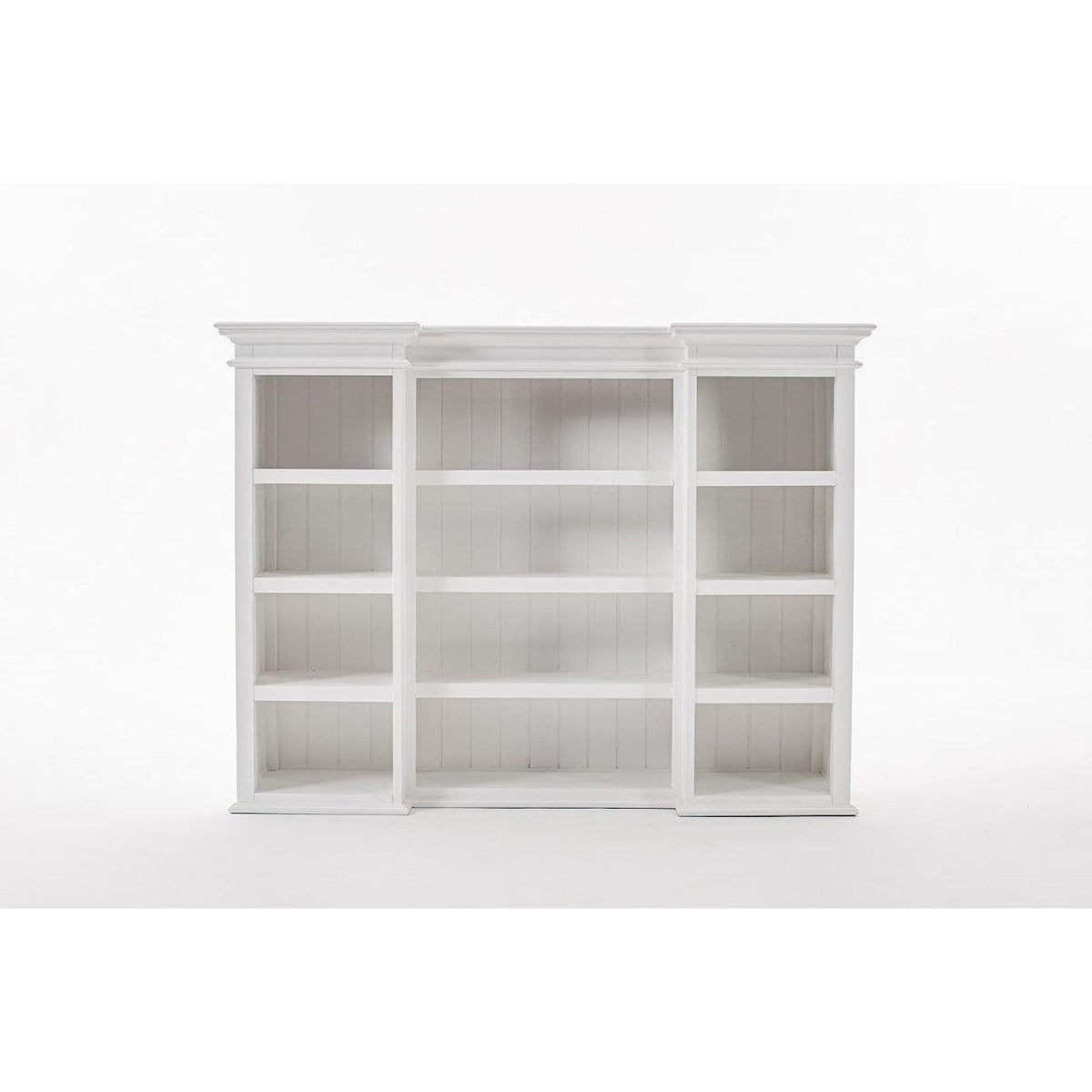 NovaSolo Halifax 71" Classic White Kitchen Hutch Cabinet With 5 Doors & 3 Drawers