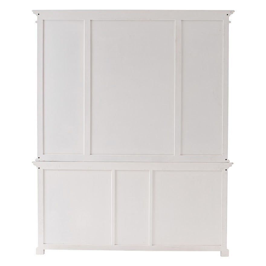 NovaSolo Halifax 71" Classic White Kitchen Hutch Cabinet With 5 Doors & 3 Drawers