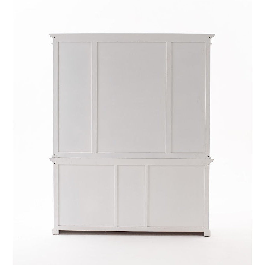 NovaSolo Halifax 71" Classic White Kitchen Hutch Cabinet With 5 Doors & 3 Drawers