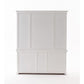 NovaSolo Halifax 71" Classic White Kitchen Hutch Cabinet With 5 Doors & 3 Drawers