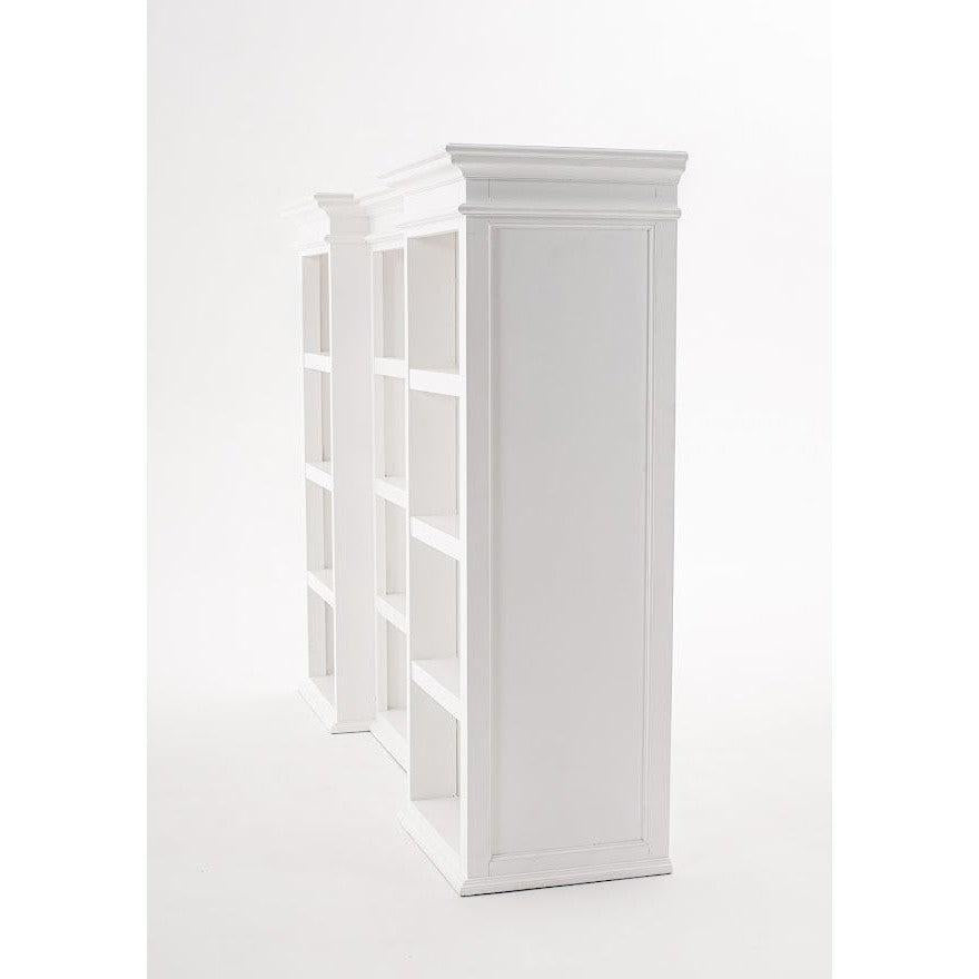 NovaSolo Halifax 71" Classic White Kitchen Hutch Cabinet With 5 Doors & 3 Drawers