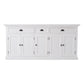 NovaSolo Halifax 71" Classic White Kitchen Hutch Cabinet With 5 Doors & 3 Drawers