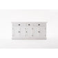 NovaSolo Halifax 71" Classic White Kitchen Hutch Cabinet With 5 Doors & 3 Drawers