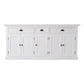 NovaSolo Halifax 71" Classic White Kitchen Hutch Cabinet With 5 Doors & 3 Drawers