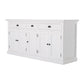 NovaSolo Halifax 71" Classic White Kitchen Hutch Cabinet With 5 Doors & 3 Drawers